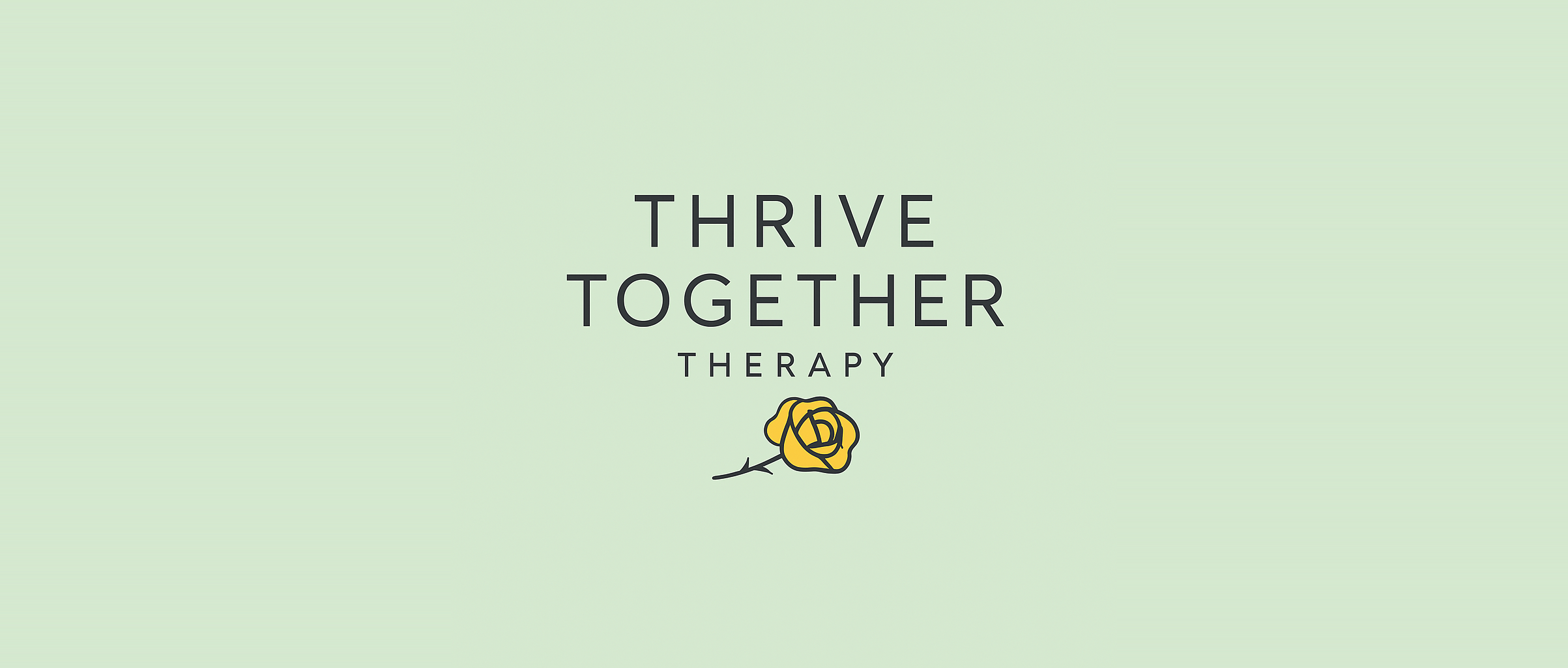 Thrive Together Therapy branding, with the yellow rose